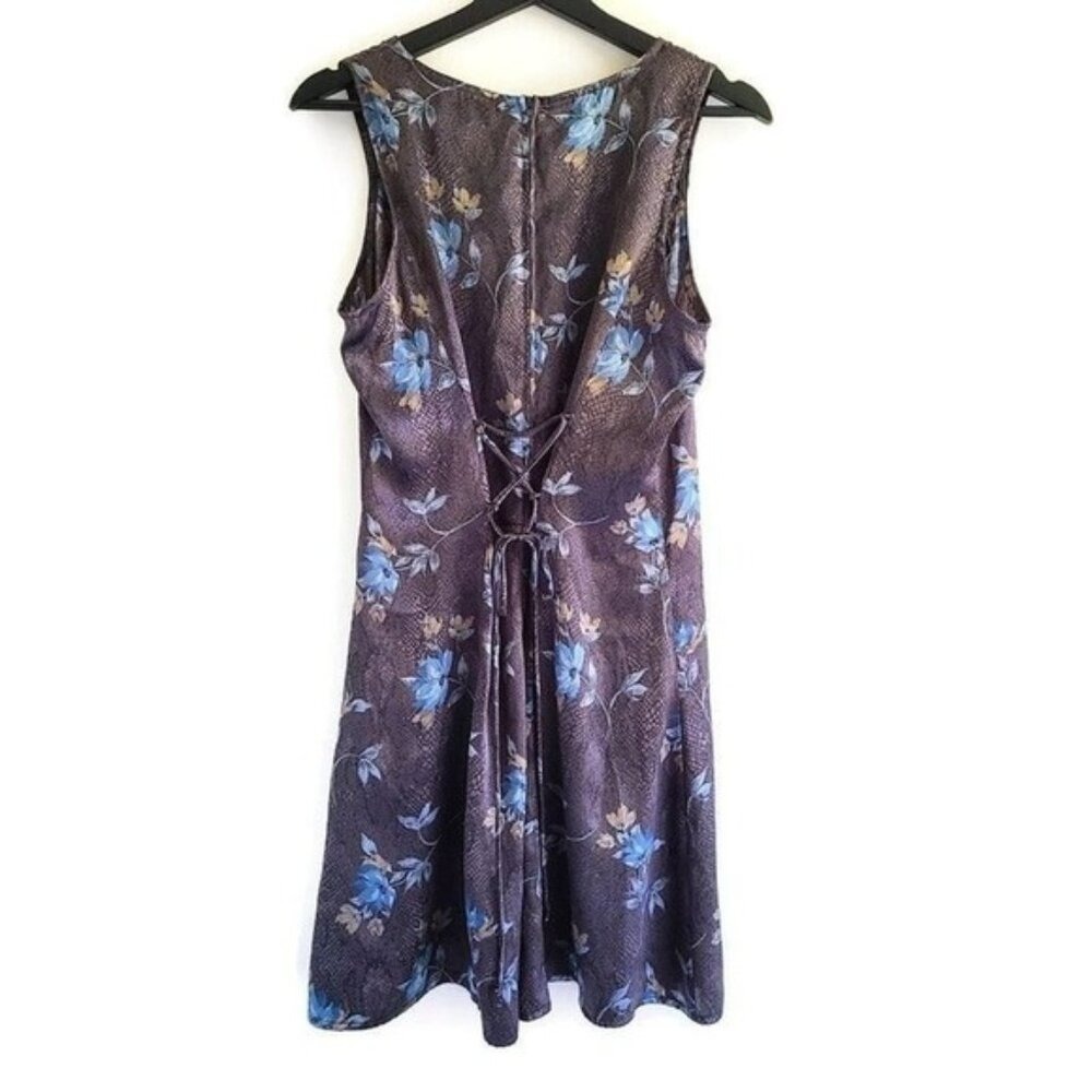 Vintage 90s Lace Up Back Grunge Satin Dress Tag sz 13 / 14 Est. Sz M Corset